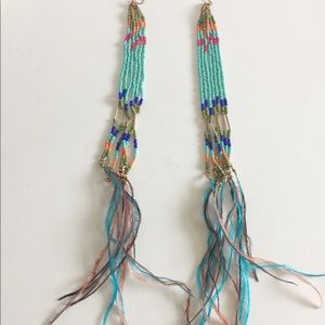 Seed bead dangle earrings