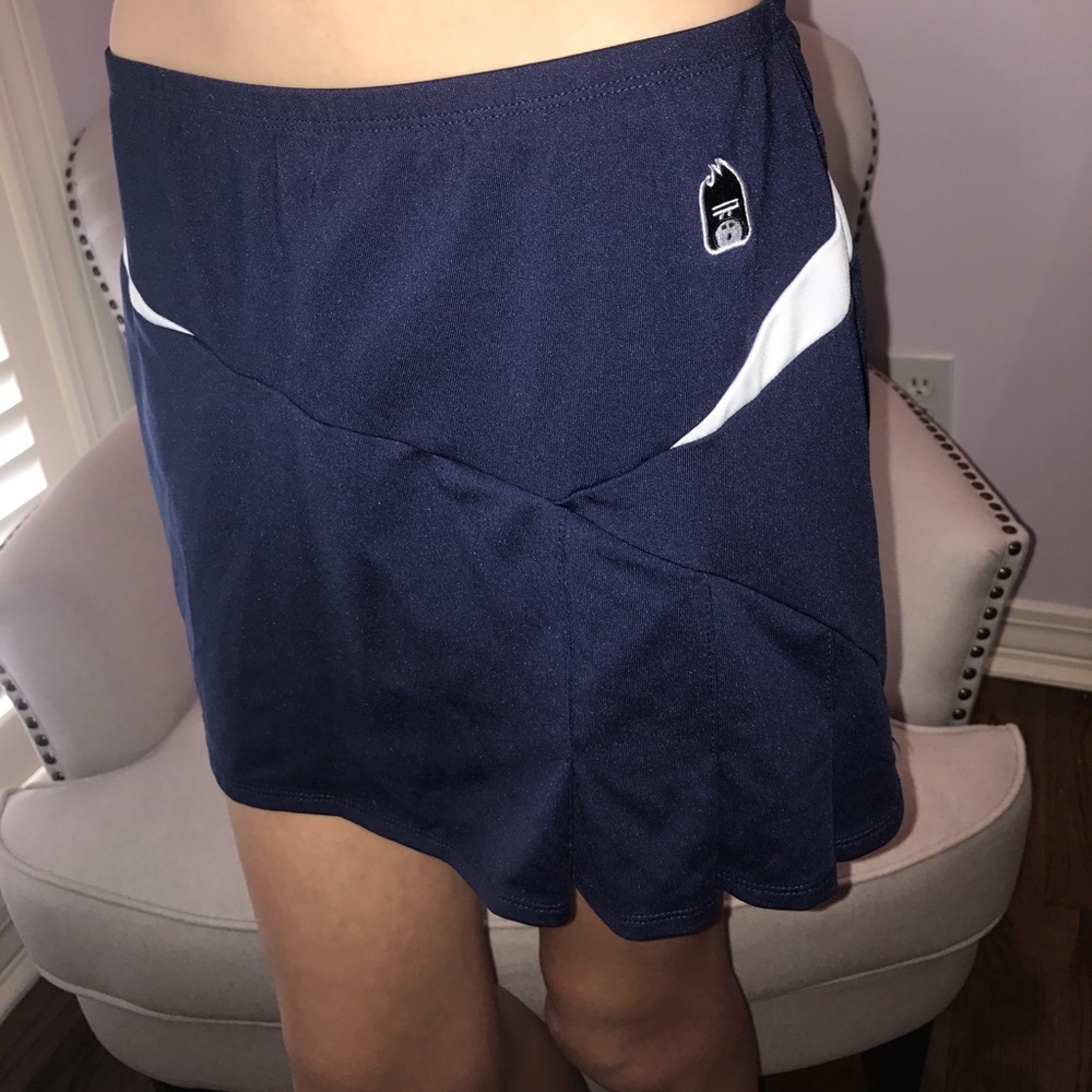 navy and white skort