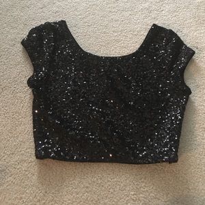 Express sequin crop top