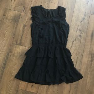 Banana Republic Black Sleeveless Ruffle Dress