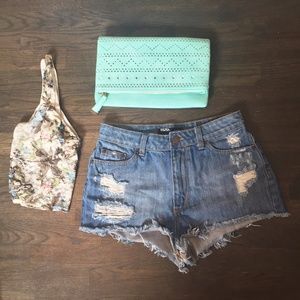 BDG High Waisted Denim Shorts