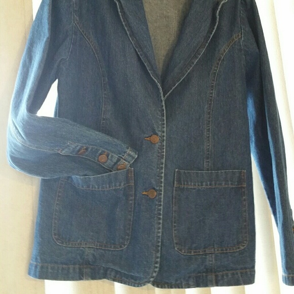 Bill Blass Denim Suit Style Blazer size Small - Picture 2 of 4