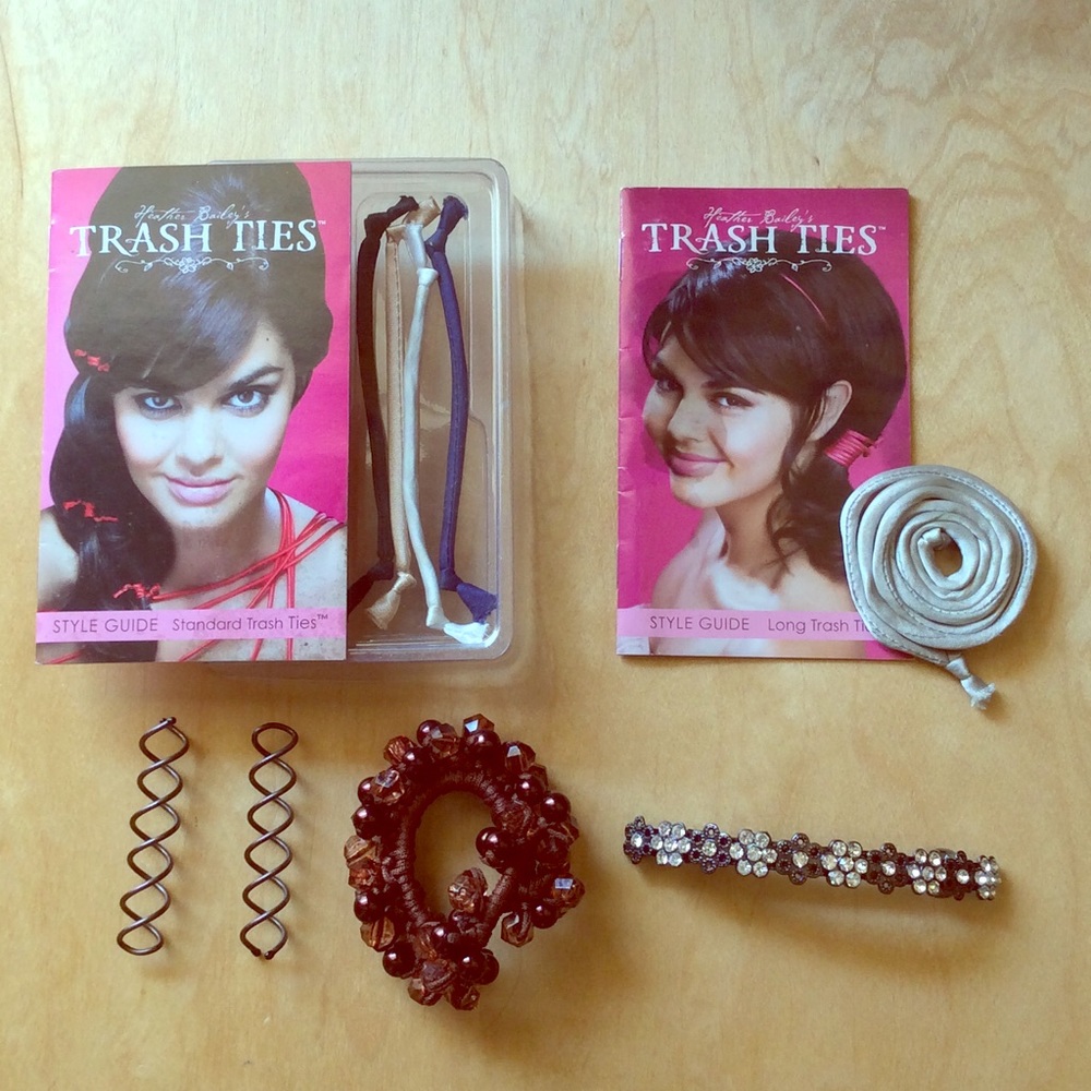 Hair Accessories Set: "Trash Ties", Spin Pins etc.