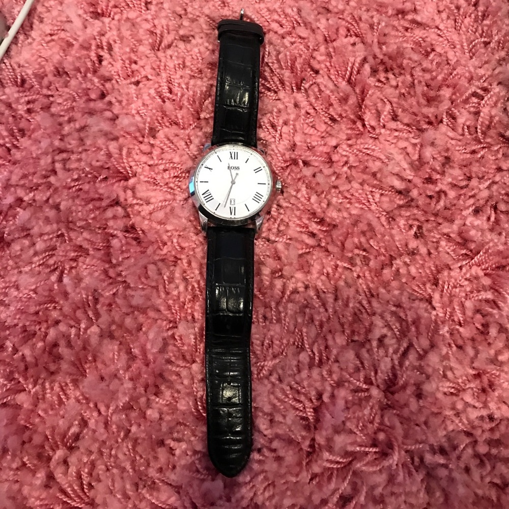 Boss Black leather watch