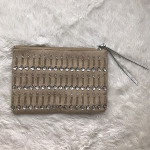 Vineyard Vines beaded canvas clutch