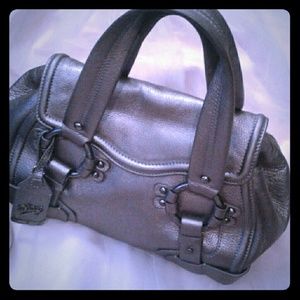 DKNY silver metallic handbag