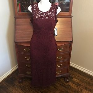 Maroon Lace Dress