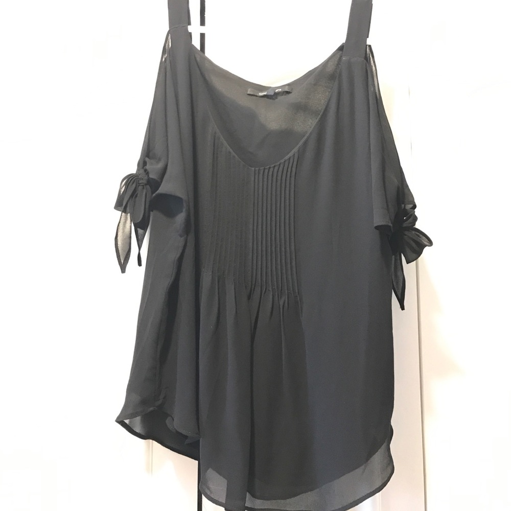 NWOT Naked Zebra black bare shoulder top