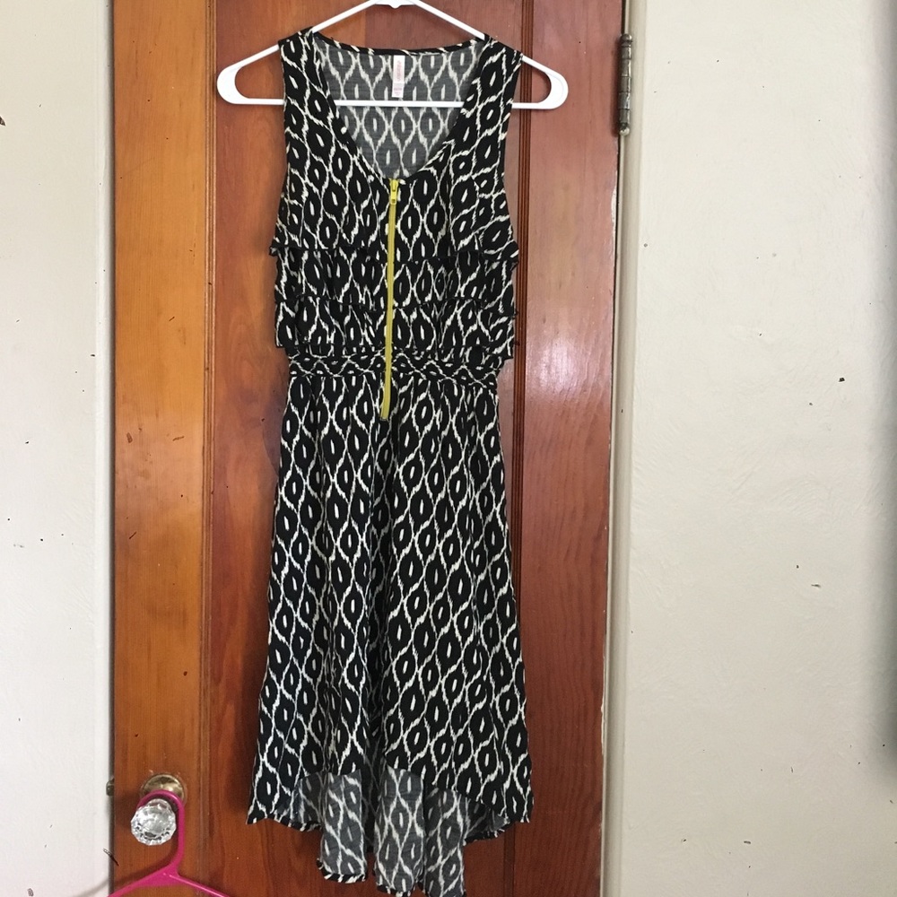 Black and white high low dress
