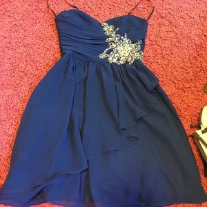 Blue formal homecoming/prom dress