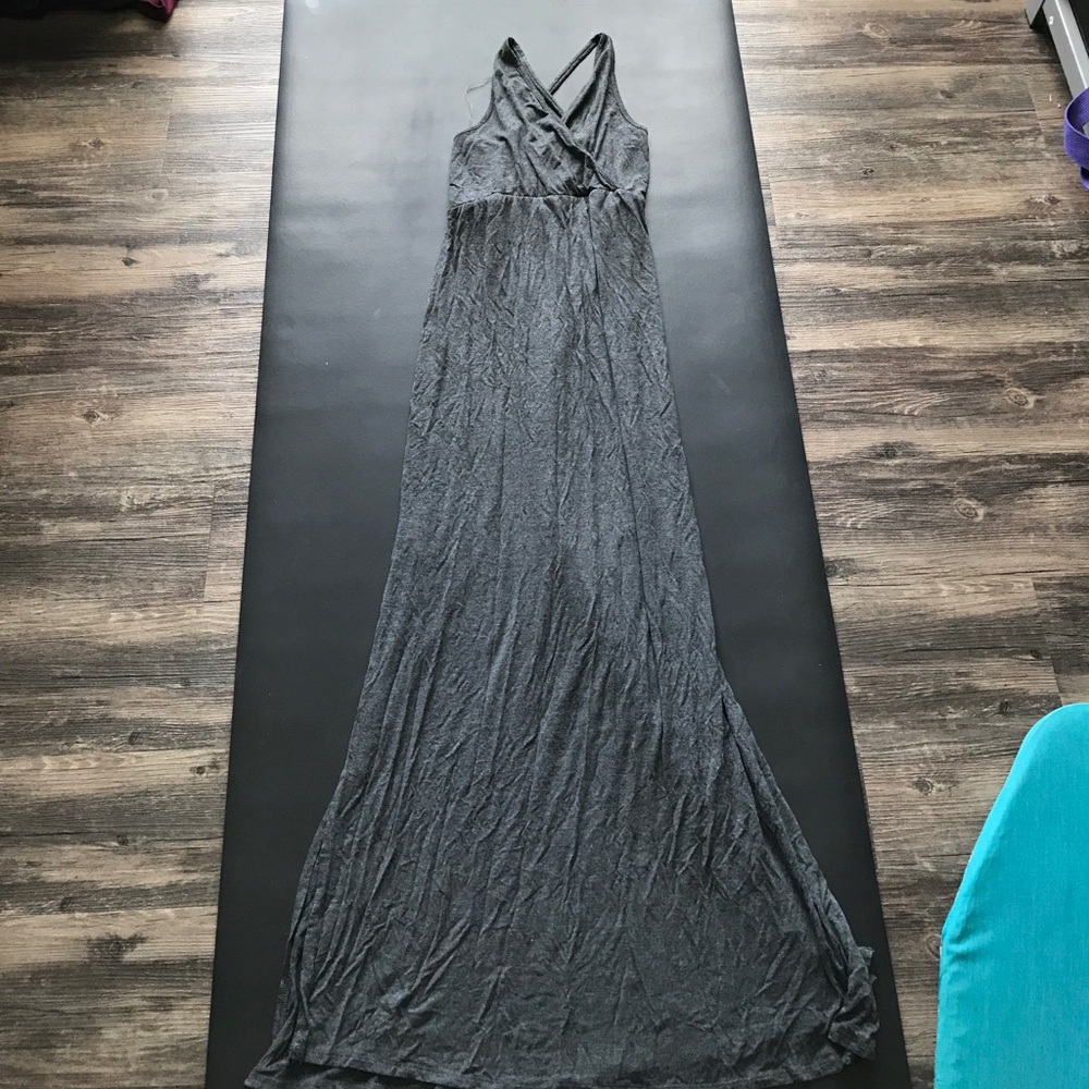 Gray haltered Maxi-dress