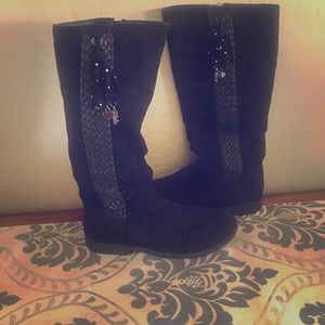 Justice Tall Black Suede Boots