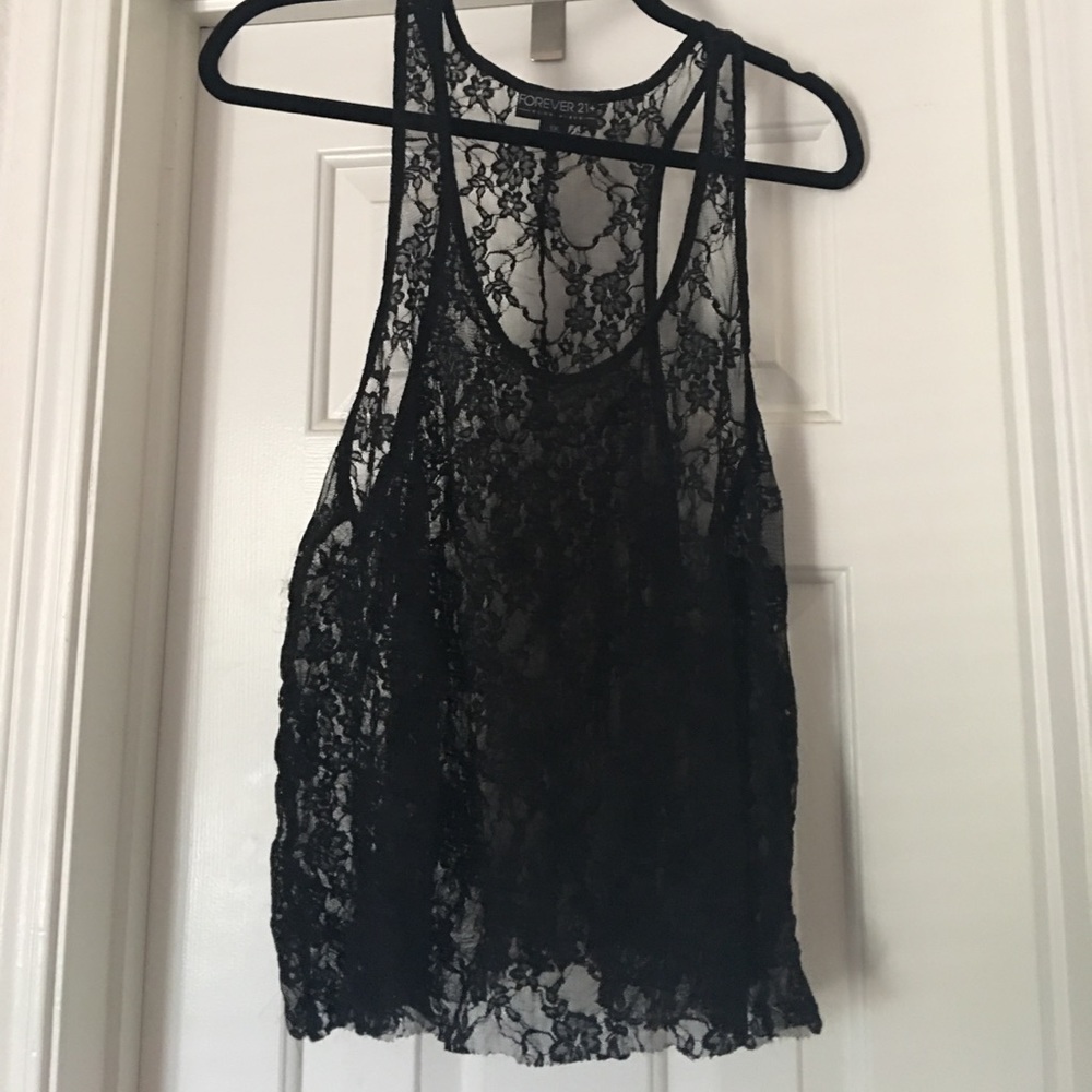 Forever 21+ Black Lace Shirt
