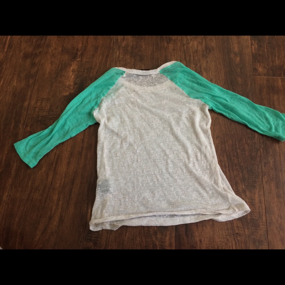 Sheer green Baseball tee