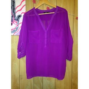 Sheer Button-Top Blouse