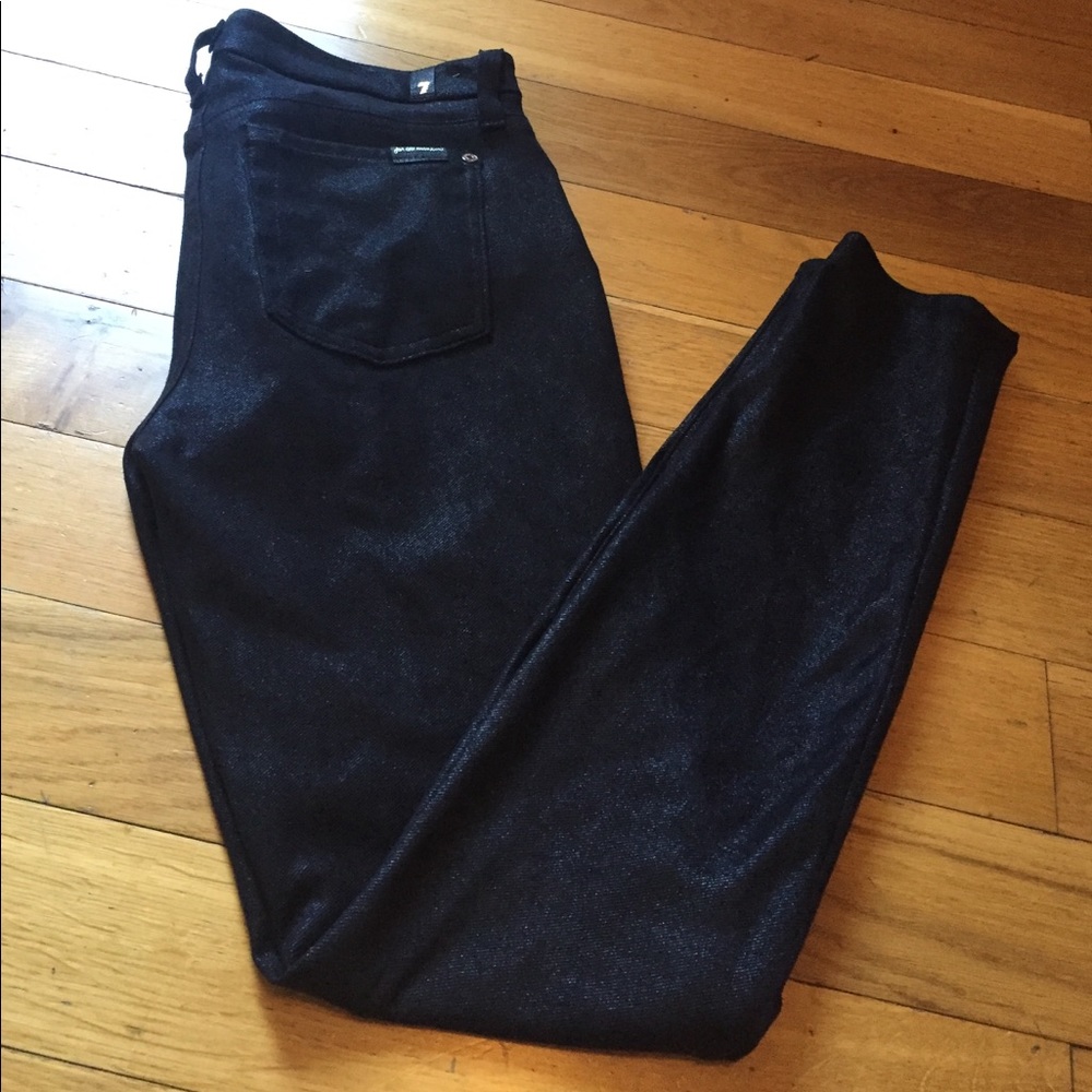 7 for all mankind shimmer black skinnys💋