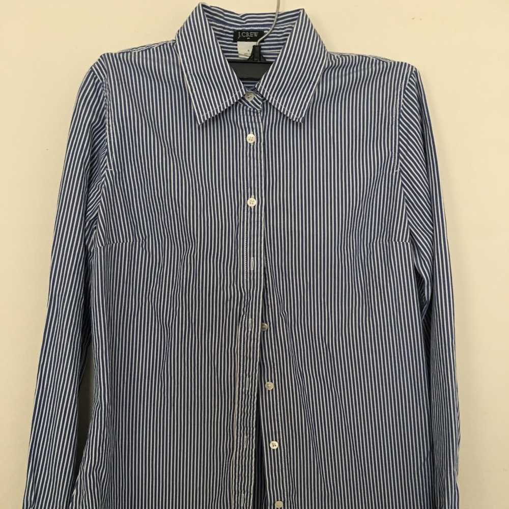 J Crew ladies stripped button front shirt Sz S