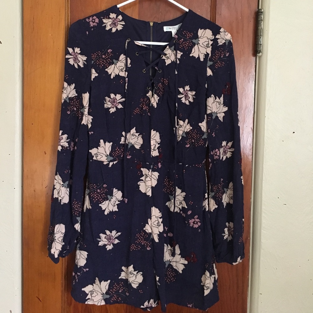 Long sleeve floral romper