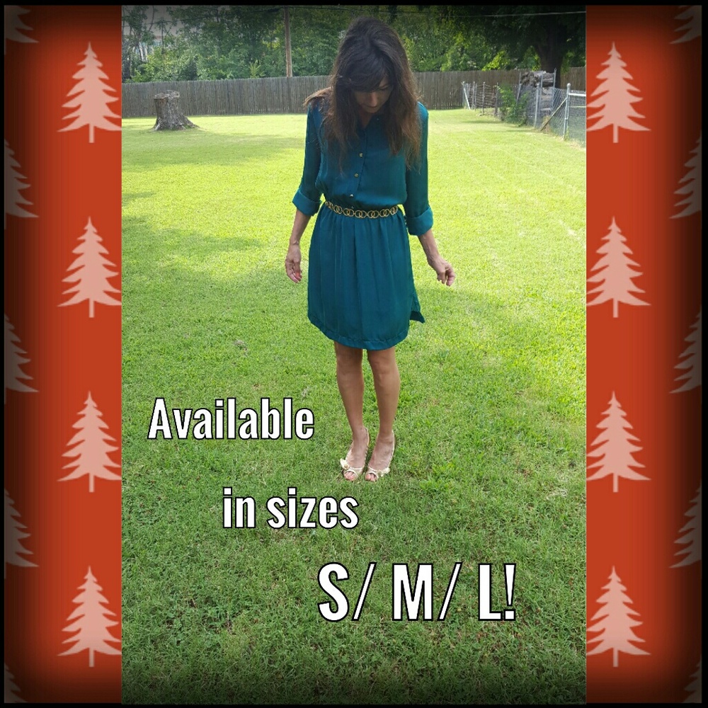 Gorgeous Shirt Dress - Emerald Geeen NEW