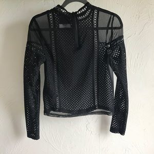 NWT TOPSHOP Black Net/Mesh Top