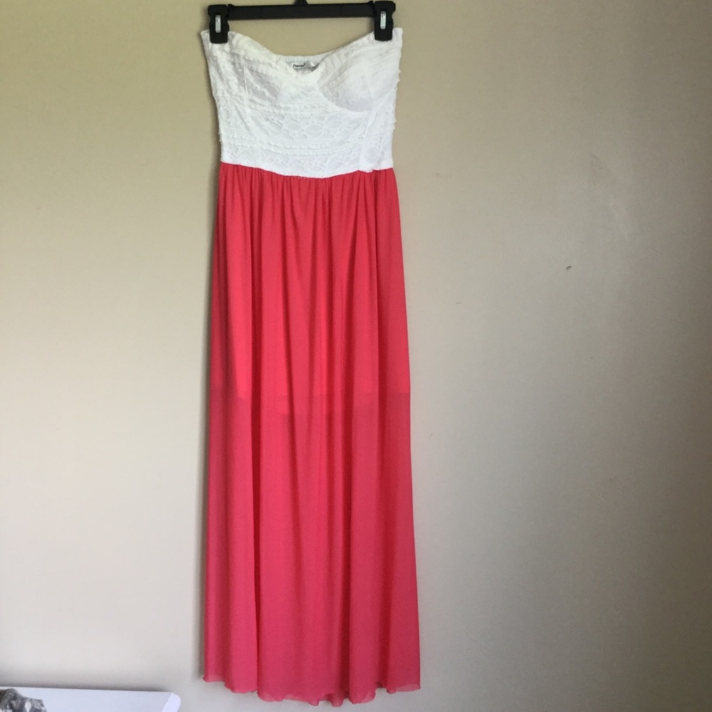 Pink Maxi Dress with Lacey Top