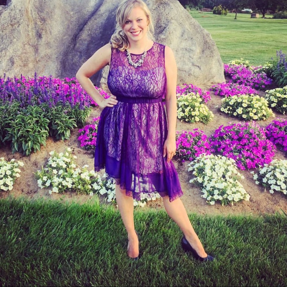 Deep purple lace dress