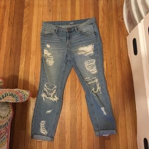 Ripped boyfriend jeans