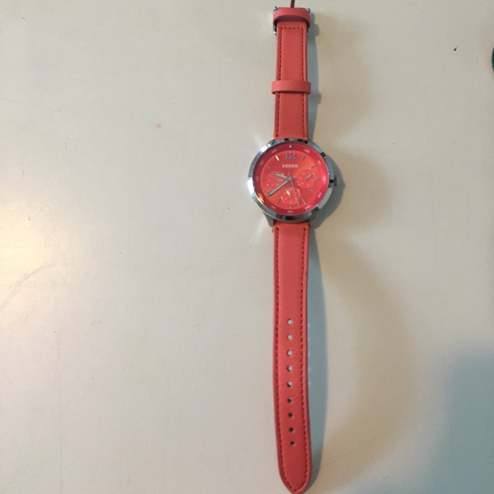 Orange Leather Fossil Watch