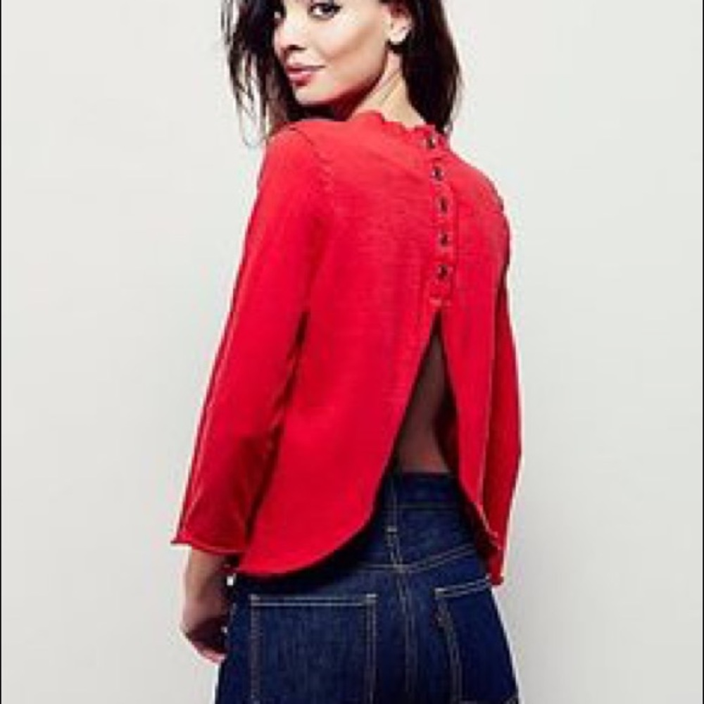 Free People Mock Neck Tee