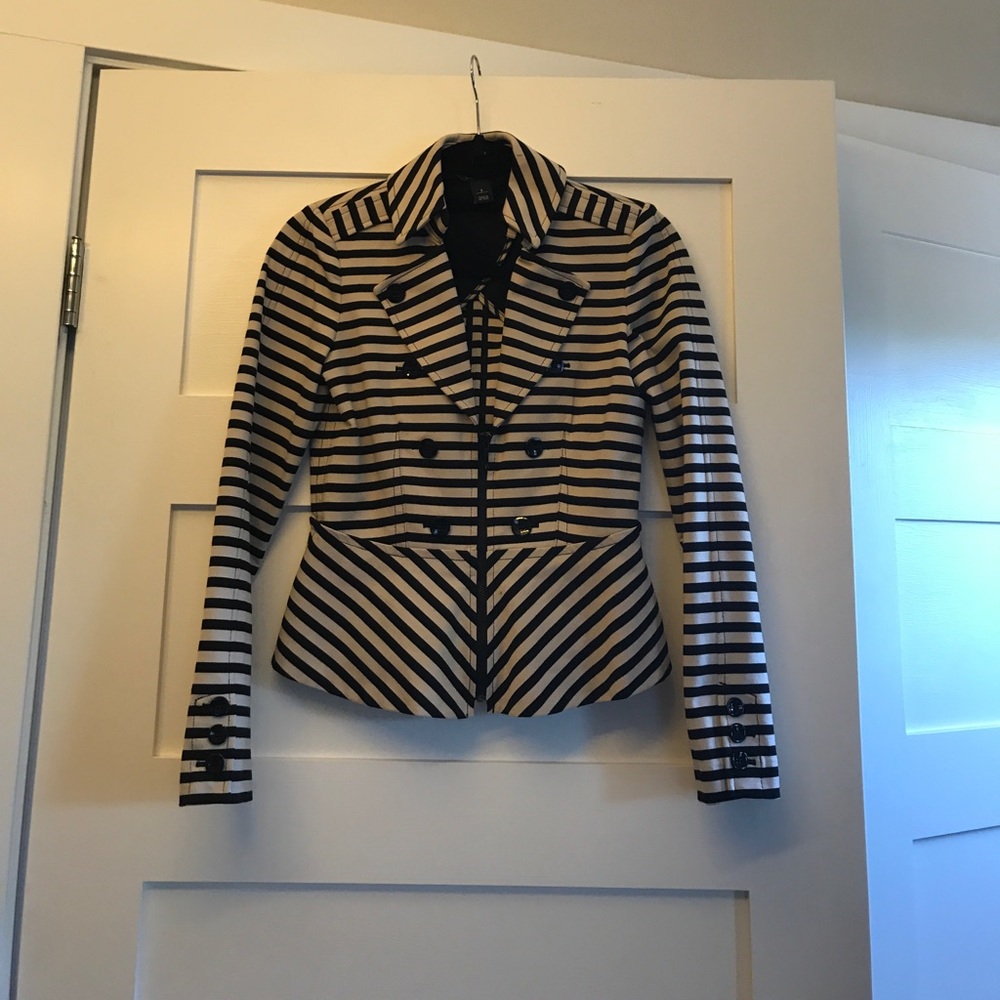 Whbm long sleeve fitted ponte jacket.