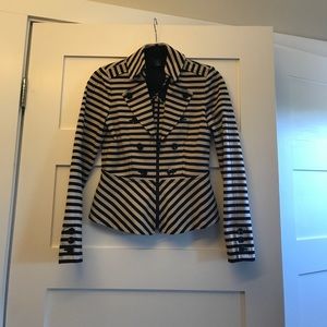 Whbm long sleeve fitted ponte jacket.
