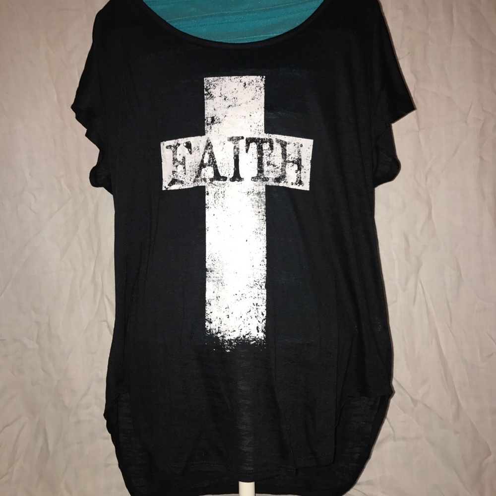 Faith black burnout shirt