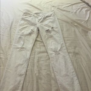 Calvin Klein white ripped skinny jeans