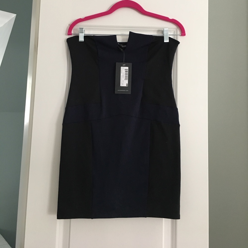 David Lerner NWT black navy bodycon dress
