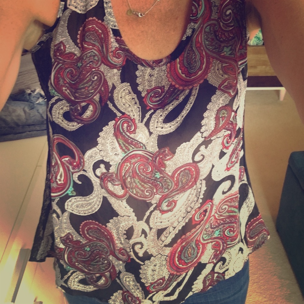 Lily white sheer side tank