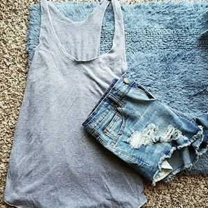 light grey tank top