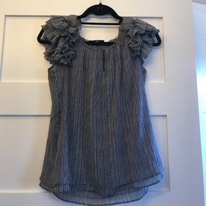 Cute ruffle short sleeve, lightweight feminine top