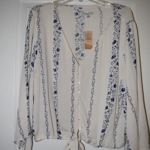 American Eagle Bell-Sleeved Cropped Top