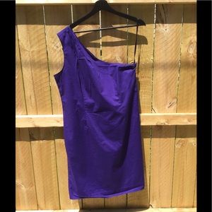 GAP purple one shoulder dress.