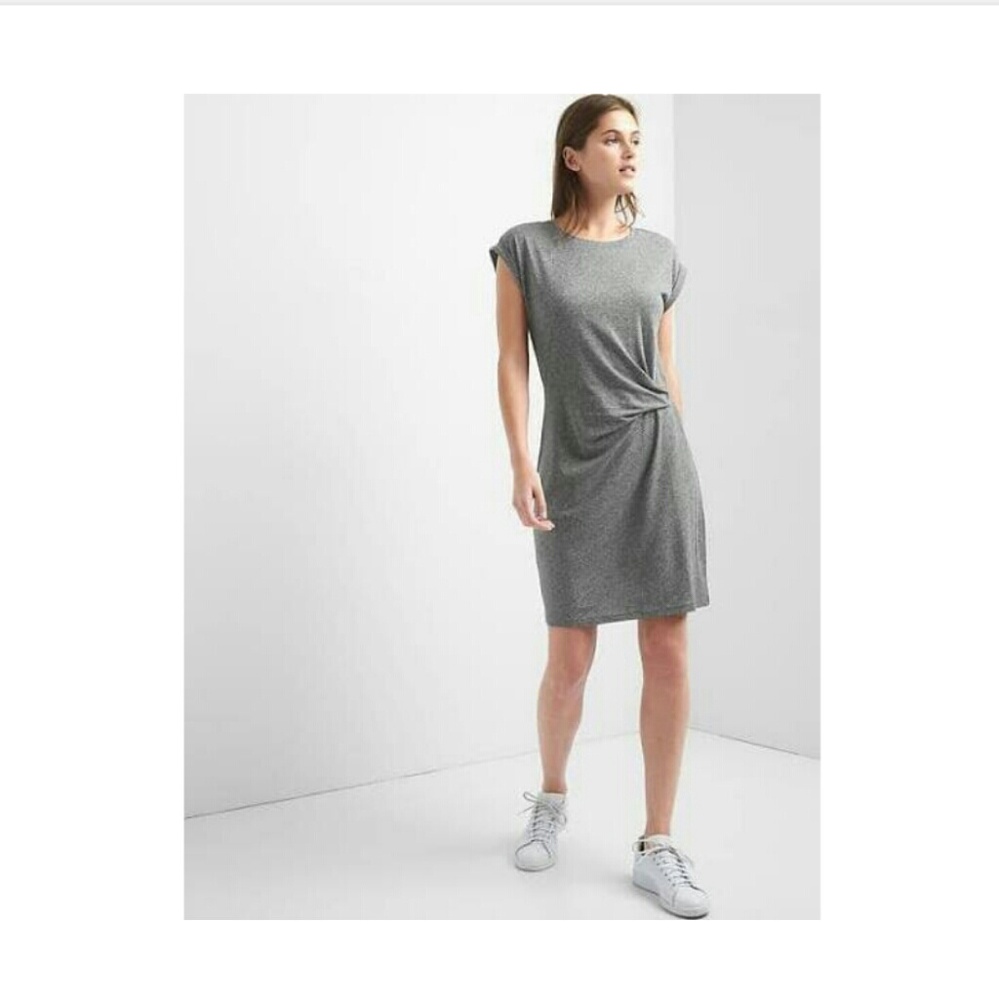 gap gathered waist t shirt dress knee length NWT - Picture 3 of 6