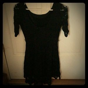 Black half sleeve dress