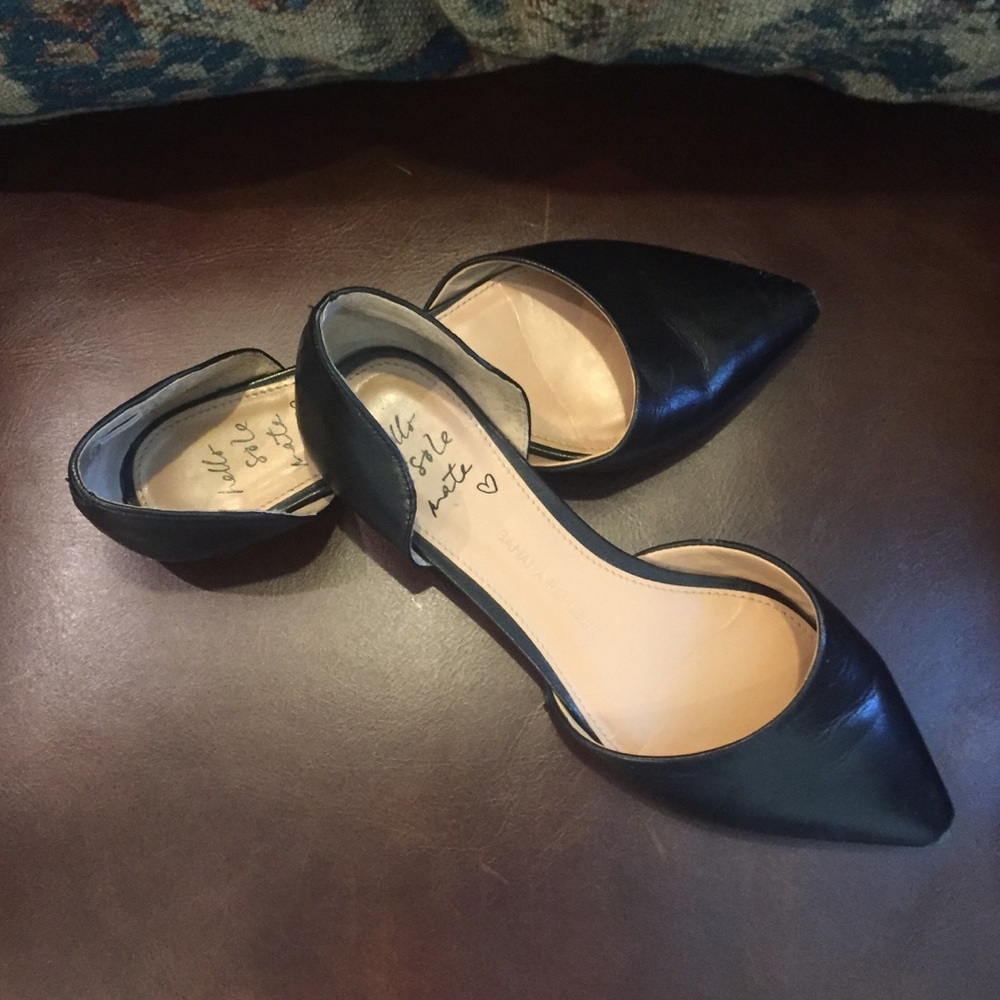 Banana Republic black leather d'orsay flats size 7