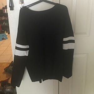 Oversized black and white sweater