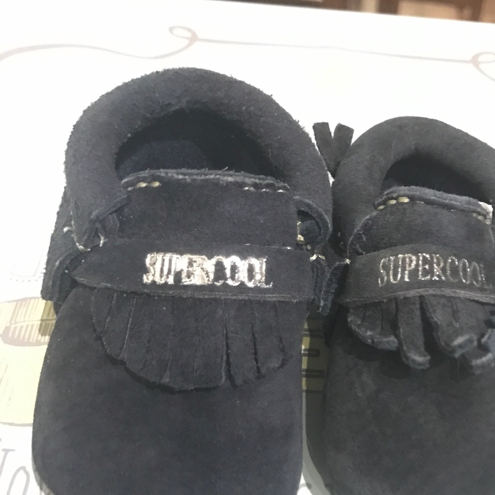 Navy moccasins