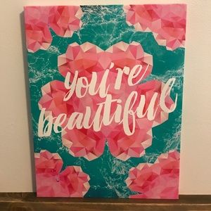 9"/12" You're Beautiful Canvas Wall Art