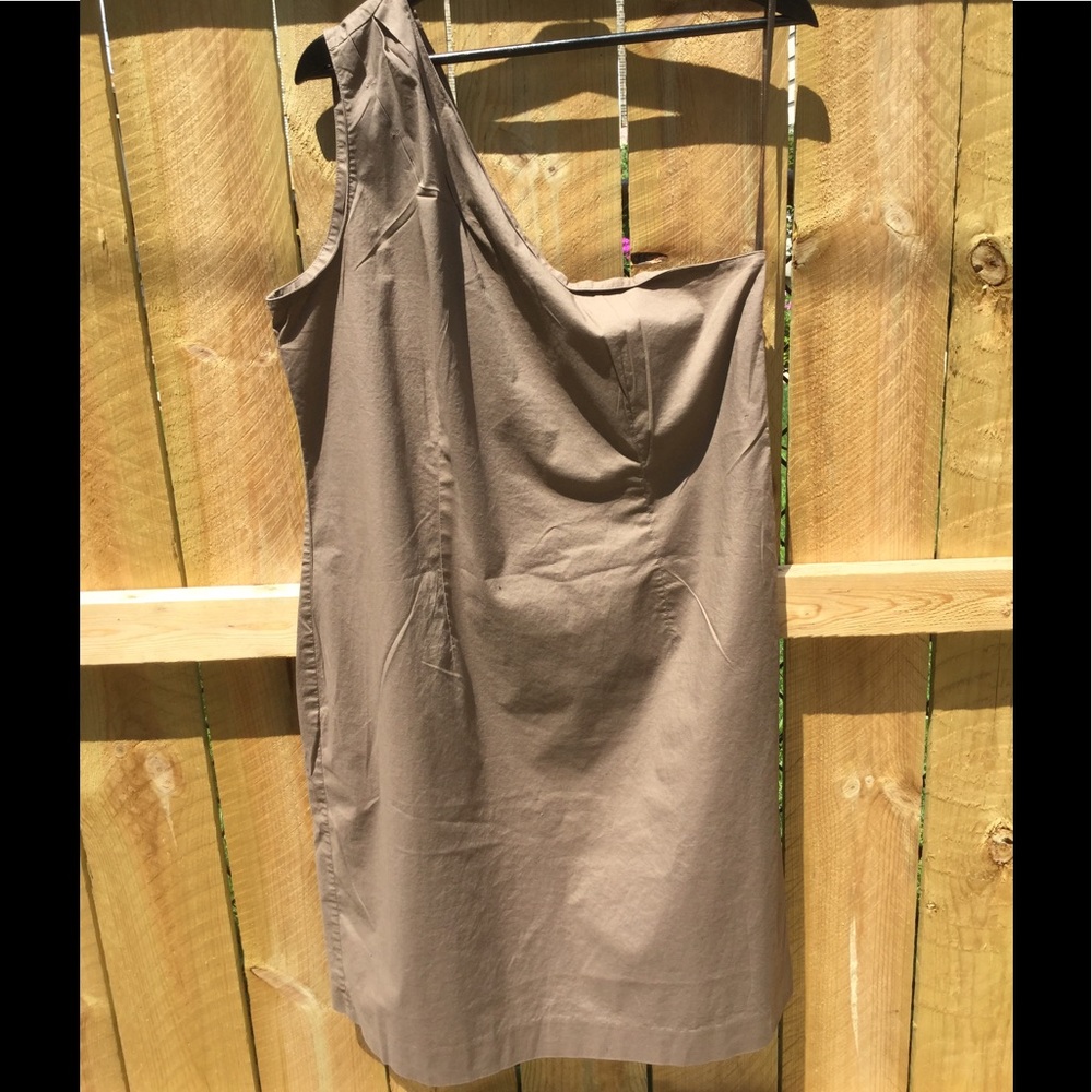 GAP taupe one shoulder dress