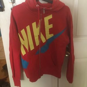 Colorful Nike zip up hoodie