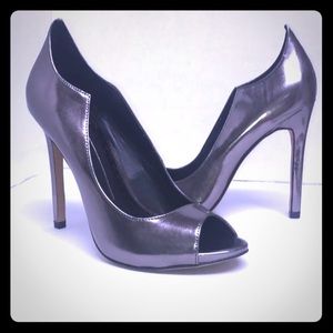 Dolce Vita Isabel Pewter Peep Toe Stilettos