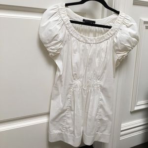BCBG cap sleeve white blouse
