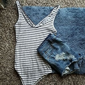 striped bodysuit